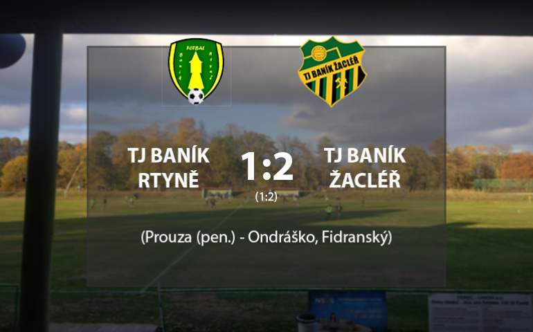 TJ Baník Rtyně v Pod. - TJ Baník Žacléř A 1:2 (1:2).
